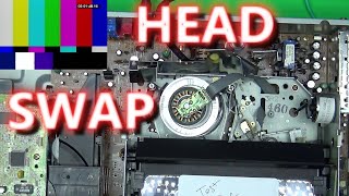 VHS Video head swap just for funsies  Shorter Edit [upl. by Nosduh]