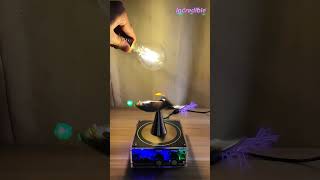 Spin Lightning  LED  Light  Shocking Experiment⚡💡  teslacoil [upl. by Atsirk]