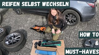 Räder selbst wechseln DIY Anleitung How to amp Must haves Tesla Reifenwechsel Radwechsel Tutorial [upl. by Brace826]