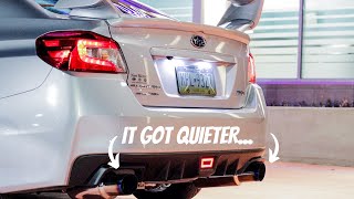 Installing Invidia N1 Dual Catback Exhaust on 2017 Subaru WRX NO TALKING [upl. by Eylrac]