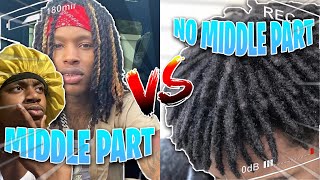 Locs with Middle Part or Locs without Middle Part  Which Loc style is BETTER [upl. by Icaj]