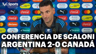 SCALONI EN CONFERENCIA LUEGO DEL ARGENTINA 20 CANADÁ quotDEFIENDO YOquot CHISTE EN EL ARRANQUE Y MÁS [upl. by Aihsetel176]