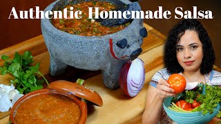 AUTHENTIC MEXICAN SALSA recipe  THE BEST SALSA EVER  RED salsa recipe  AMAZING salsa recipe [upl. by Nosiddam]