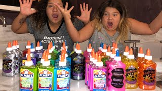 MIXING ALL OUR ELMER’S SLIME GLUES  GIANT GLUE SLIME SMOOTHIE [upl. by Donnie721]