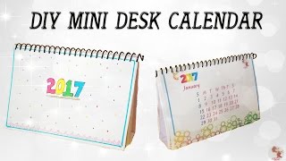 DIY Mini Calendar 2017  Desk Calendar  Step by step tutorial [upl. by Elyrrad]