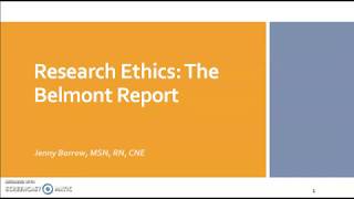 Research Ethics The Belmont Report [upl. by Airdnas]