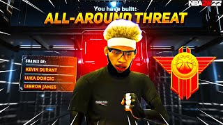 RARE quotALLAROUND THREATquot BUILD IS OVERPOWERED on NBA 2K22 67 99 SPEED HIGH 3PT AND SPEEDBOOSTS [upl. by Kwasi]