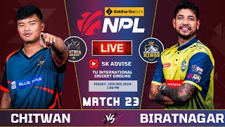 Biratnagar Vs Chitwan Rhinos 23rd Match Npl 2024 Live Commentary  Nepal Premier League 2024 live [upl. by Hsilgne]