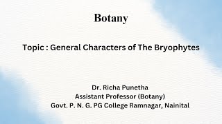 General Characters of Bryophytes [upl. by Emixam422]