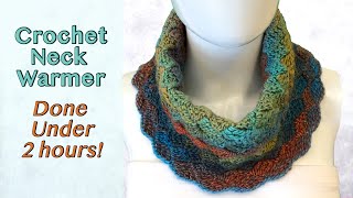 Cowl Neck Warmer Done Under 2 Hours  Free Crochet Pattern [upl. by Masterson]