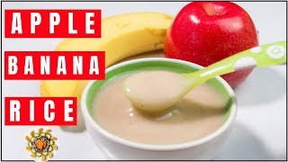 Apple Banana Baby Food for 6Month Old amp above  Homemade Apple Banana baby porridge for 6m to 10m [upl. by Thanh]