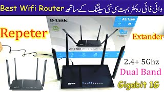 dlink router as repeater  router to router connection  wifi router Tutorial Model 825 [upl. by Nauqaj]