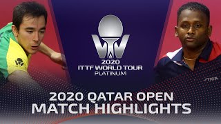 Hugo Calderano vs Amalraj Anthony  2020 ITTF Qatar Open Highlights R32 [upl. by Coffey755]