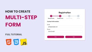 Build a Multi Step Form with Validation using Javascript [upl. by Atina]