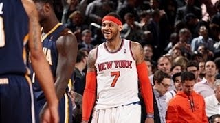 Carmelo Anthony Leads Surging Knicks Over Pacers with 34 [upl. by Sabelle]