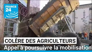 Colère des agriculteurs  troisième jour de mobilisation appel à poursuivre la semaine prochaine [upl. by Philbo366]