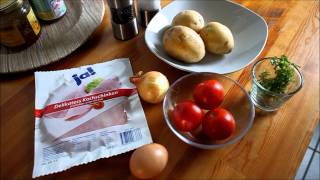 Kochvideo Kartoffel Tomaten Schinken Pfanne [upl. by Chaker]