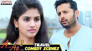 Nithin amp Megha Akash Travel Ultimate Comedy Scenes  A Aa 2 Latest Hindi Dubbed Movie [upl. by Annol825]