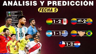 ANÁLISIS y PREDICCIÓN de la FECHA 5 de las Eliminatorias Sudamericanas Rumbo al Mundial 2026🏆 [upl. by Joh380]