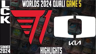 T1 vs DK Highlights Game 5  LCK Worlds 2024 Qualifier  T1 vs Damwon KIA G5 [upl. by Aitropal]