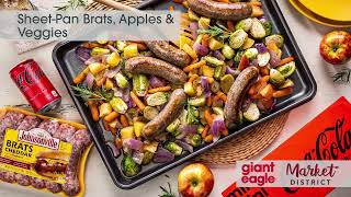 Sheet Pan Recipes  Brats with Apples and Veggies [upl. by Raskind]