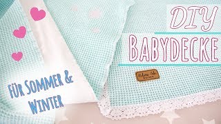 DIY BABYDECKE NÄHEN  Waffelpique für Sommer und Winter [upl. by Kondon477]