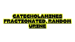 CATECHOLAMINES FRACTIONATED RANDOM URINE [upl. by Ardnikal]