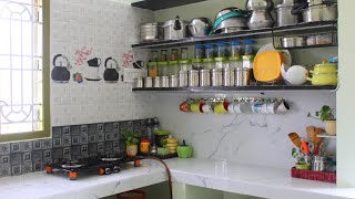 🏠புது வீட்டின் சமையலறைIndian Kitchen Tour🍀💁Kitchen organization IdeasKitchen tour in tamil [upl. by Medina]