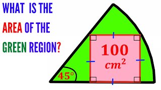 Can you find the area of the Green shaded region  Square in a sector  math maths [upl. by Terti]