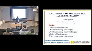 02 Polarimetric Radar Calibration Kamal Sarabandi [upl. by Nert]