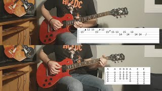 Through the Mists of Time FULL lesson with TABS and SOLO ACDC POWER UP [upl. by Fania395]