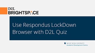 Use Respondus LockDown Browser with D2L Quiz [upl. by Tonya]