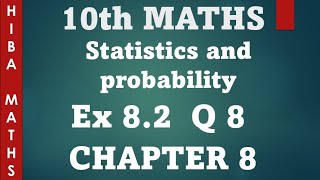 10th maths chapter 8 statistics exercise 82 question 8 tn samacheer hiba maths [upl. by Nasaj]