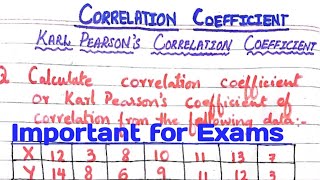 Statistics  Correlation Coefficient  Karls Pearson correlation coefficient [upl. by Baudin328]