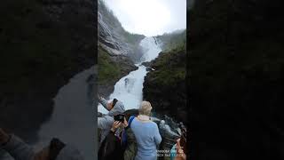 Kjosfossen Waterfall Aurland Vestland County Norway [upl. by Santoro]