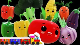 VEGETABLES DANCE PARTY  Baby Sensory Train  Baby Sensory Video [upl. by Araminta]