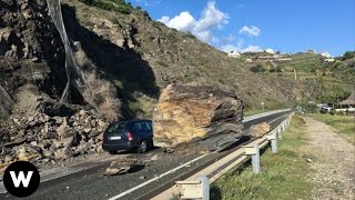 Tragic Most Shocking Catastrophic Rockfalls Failures Caught On Camera [upl. by Nylzor]