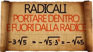 Radicali  portare un fattore dentro e fuori dalla radice [upl. by Anilem]