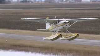 Cessna 180C On Floats Takeoff CSU3 [upl. by Doownil]