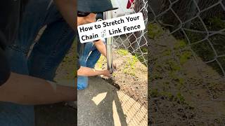 DIY How To Pull A Chain ⛓️‍💥 Link Fence Tight chainlink fence fencebuilding [upl. by Annoyek]