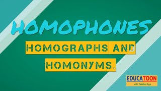 Homophones Homographs Homonyms [upl. by Shirline]