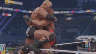 WWE 2K24 KURT ANGLE VS THE ROCK WWE PLAYSTATION5 GAMEPLAY PS5 [upl. by Yul]