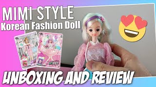 Mimi Style Unboxing and Review of Korean Licca Chan Type Fashion Doll  Fit Check with Barbie Dolls [upl. by Cinamod436]