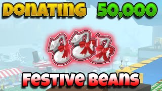 DONATING 50000 FESTIVE BEANS TO WIND SHRINE In Bee Swarm Simulator [upl. by Slack]