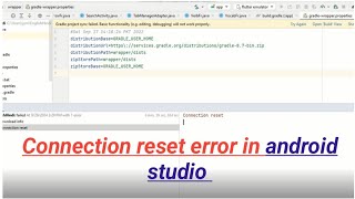 Connection reset error in android studio [upl. by Nairad517]