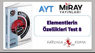 Miray Yayınları AYT Kimya Soru Bankası Elementlerin Özellikleri Test 8 [upl. by Niarda54]