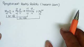 Contoh Soal Penyetaraan Reaksi Redoks Cara PBO Suasana Asam [upl. by Mosera]