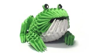 3D origami frog tutorial [upl. by Zetrom]