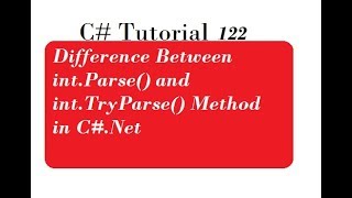 Difference Between intParse and intTryParse Method in CNet [upl. by Eniamrahc264]