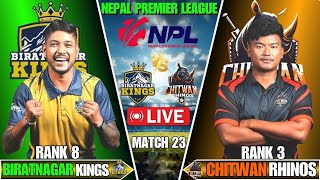 Biratnagar Kings Vs Chitwan Rhinos 23rd Match NPL 2024 Highlights  NPL Highlights 2024  BIK vs CHR [upl. by Aimal]